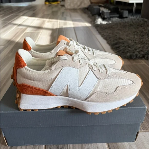 Women's New Balance 327 Casual Shoes - Sea Salt Rust Oxide WS327RA - Picture 6 of 8